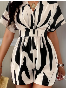 Zebra Luxe Wrap Romper