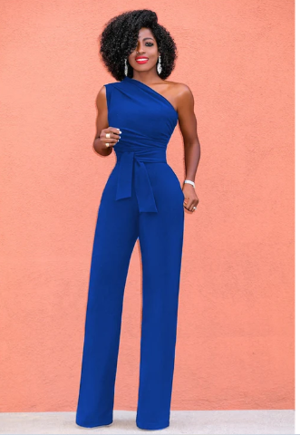 Royal Azure One-Shoulder Jumpsuit