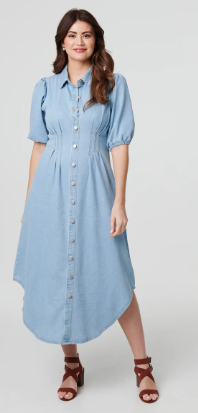 Skyline Button-Down Midi Dress