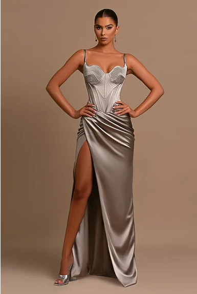 Liquid Moonlight Drape Gown