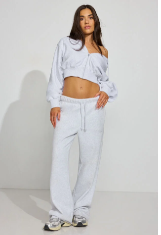 Wide-Leg Fleece Sweatpants